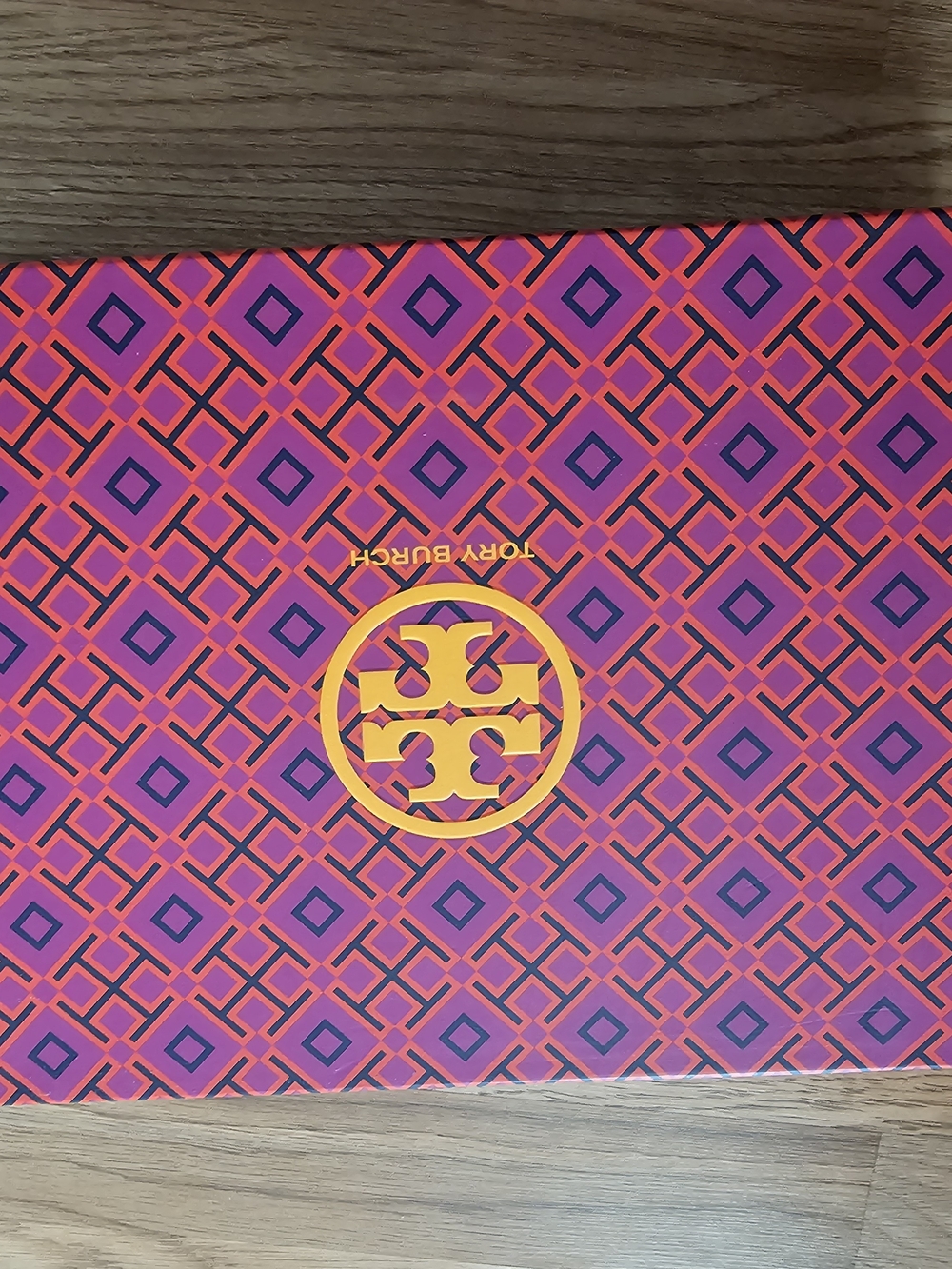 Tory Burch Pink & Orange Geometric Logo Pouch